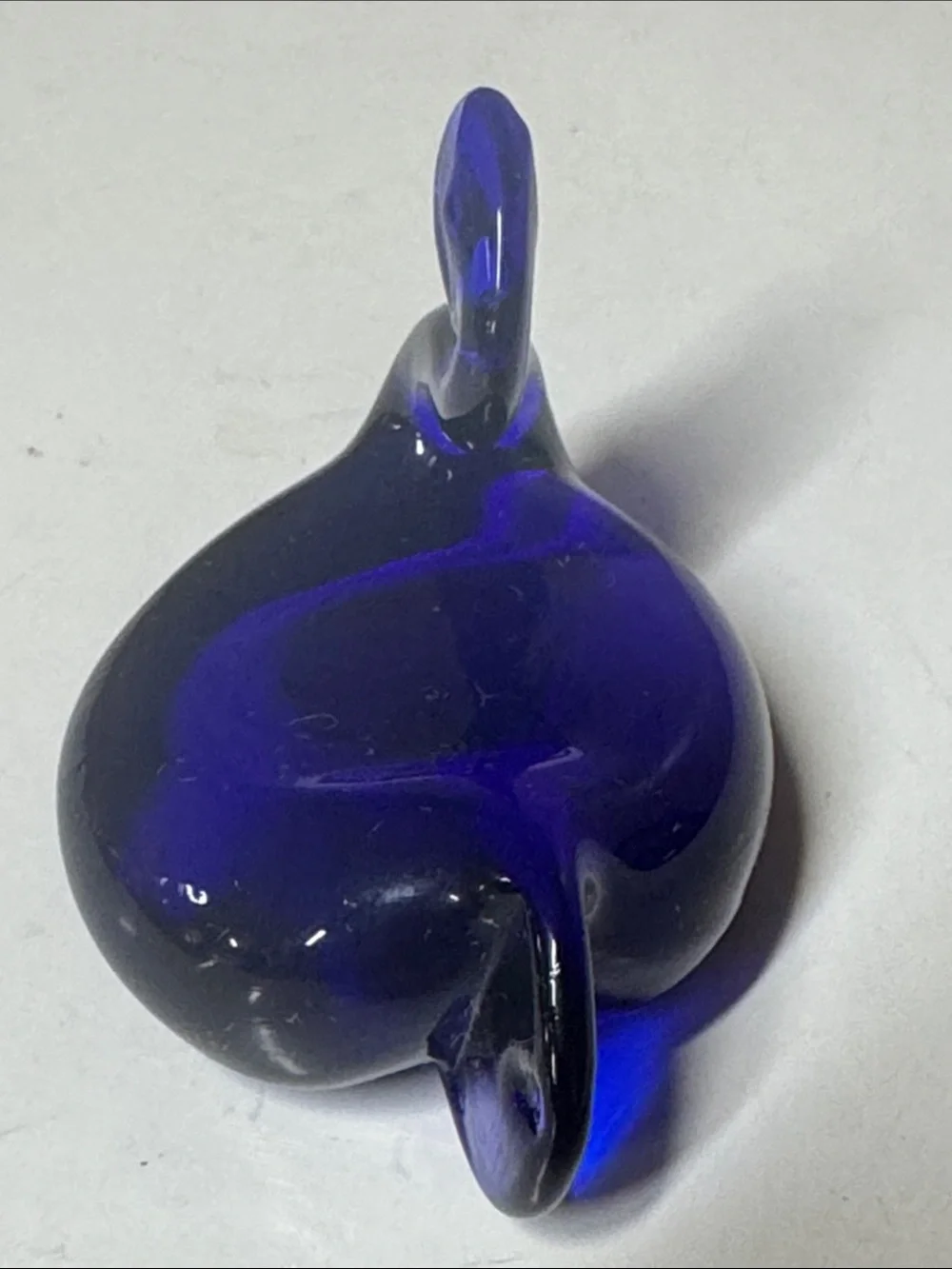 Pairpoint Cobalt Blue Glass Swan Figurine 34% Lead Crystal hand blown 3” long